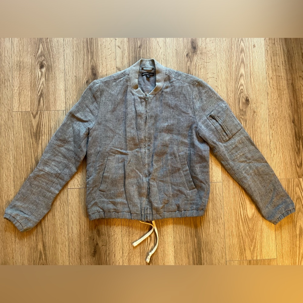 James Perse Linen Bomber Jacket size 2 / Medium in Grey
